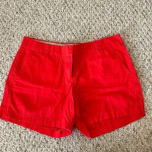 Red chino shorts